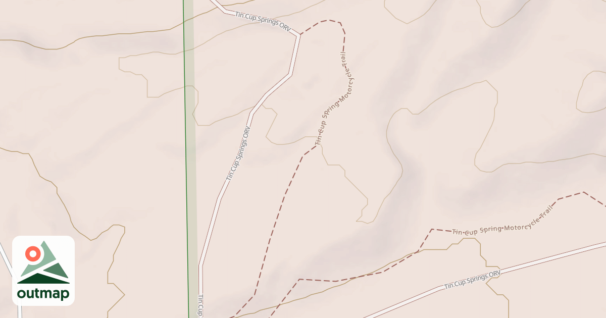 Map of Tin Cup Spring Motorcycle Trail