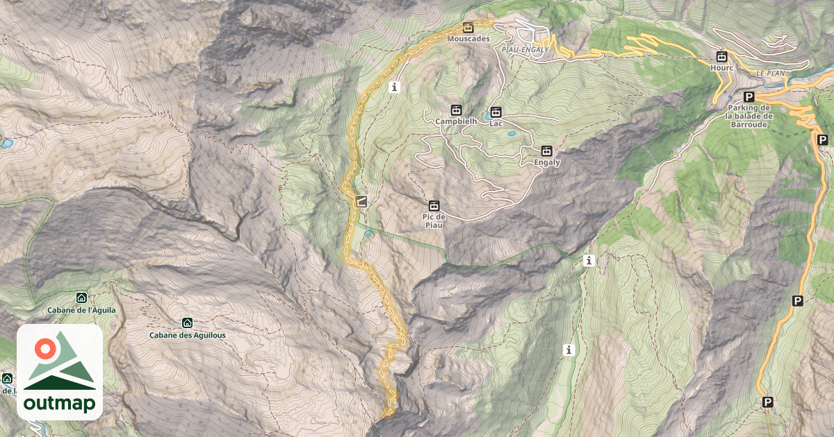 Map of Pic de la Géla — Piau Engaly
