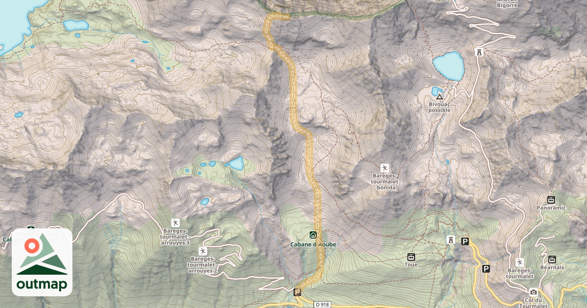 Map of Pic Crémat — Parking d'Aoube