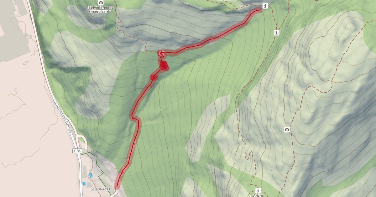 Map preview of Sentier du Bourget