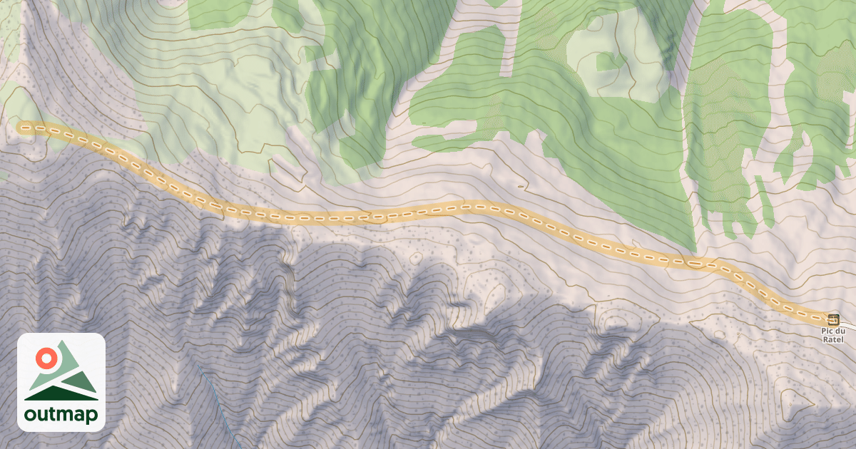 Map of Le Pic Haut — Téléski du pic de Ratelle