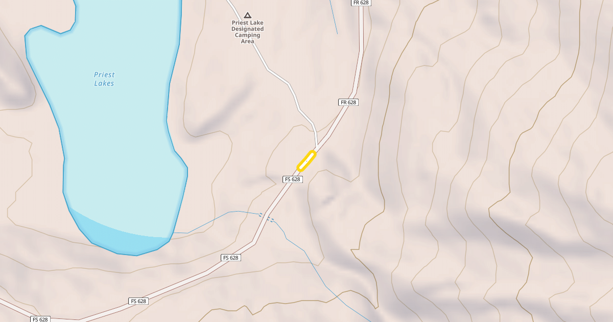 Map preview of Priest Lake Road