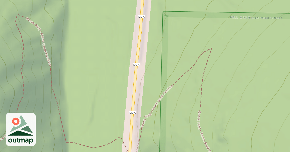 Map of HWY A TRAILHEAD