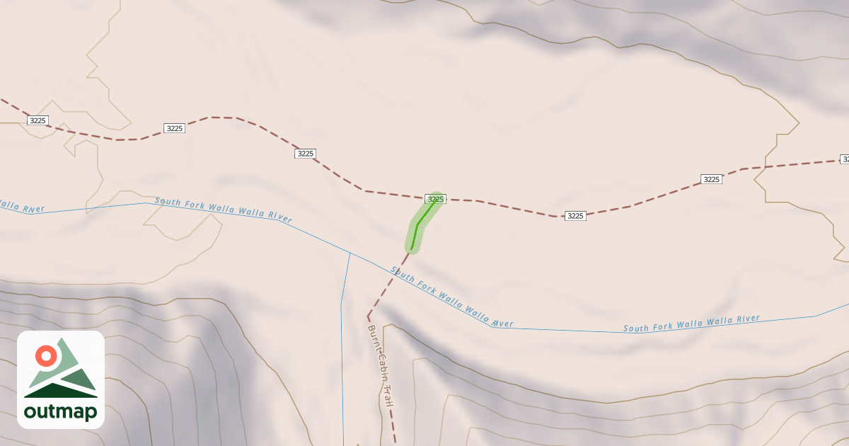 Map of Burnt Cabin Trail (Closed at WW River Bridge)