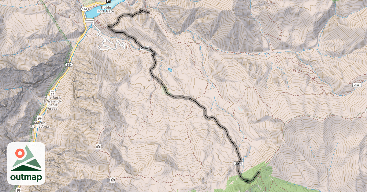 Map of Tibble Fork Trail