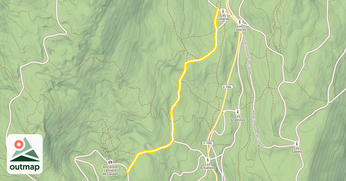 Map of Scandinave - Carrière de Lauzes / Pré de Gève