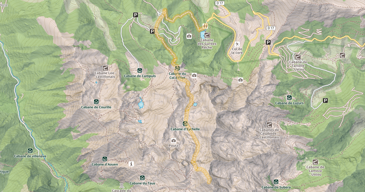 Map preview of Tuc de la Messe — Étang de Bethmale