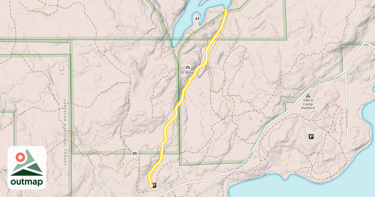 Map of Slim Lake Trail