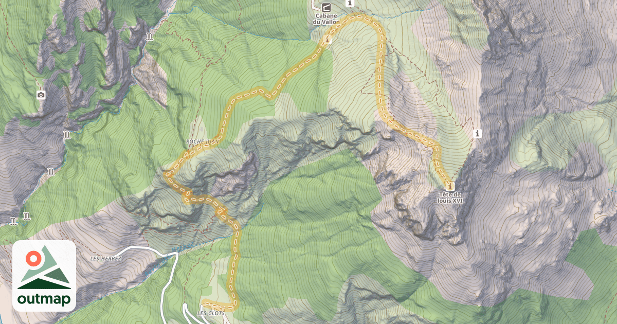 Map of Tête de Louis XVI — Les Clots