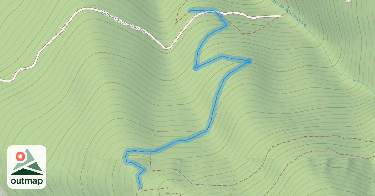 Map of Sentier de Sardonne au Boulangeard