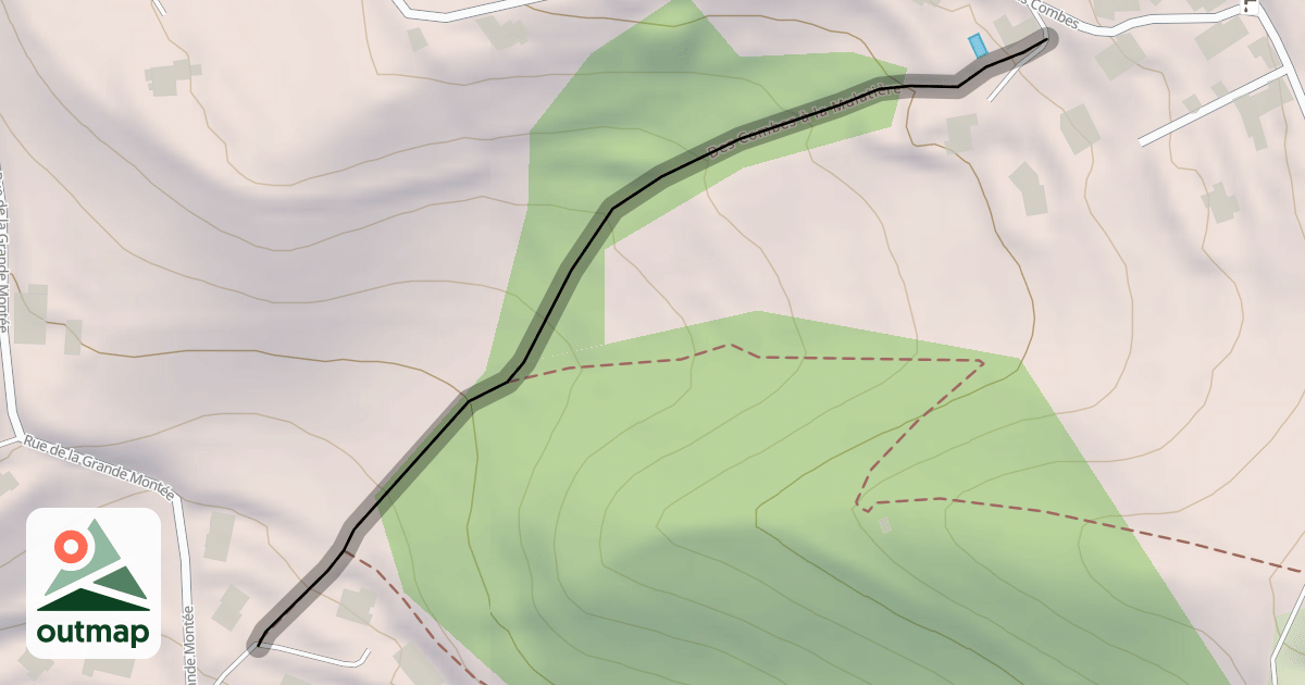 Map of Des Combes à la Mulatière