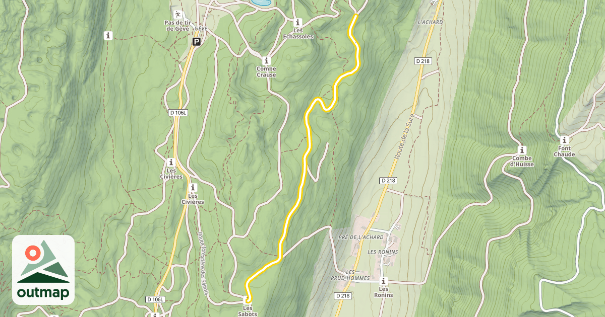 Map of Les Échassoles - Les Sabots / Les Fées