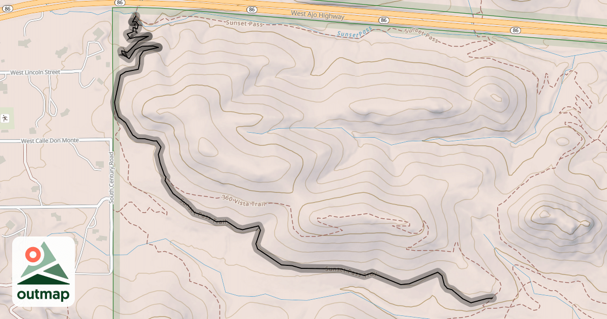 Map of Sunset Pass Trail
