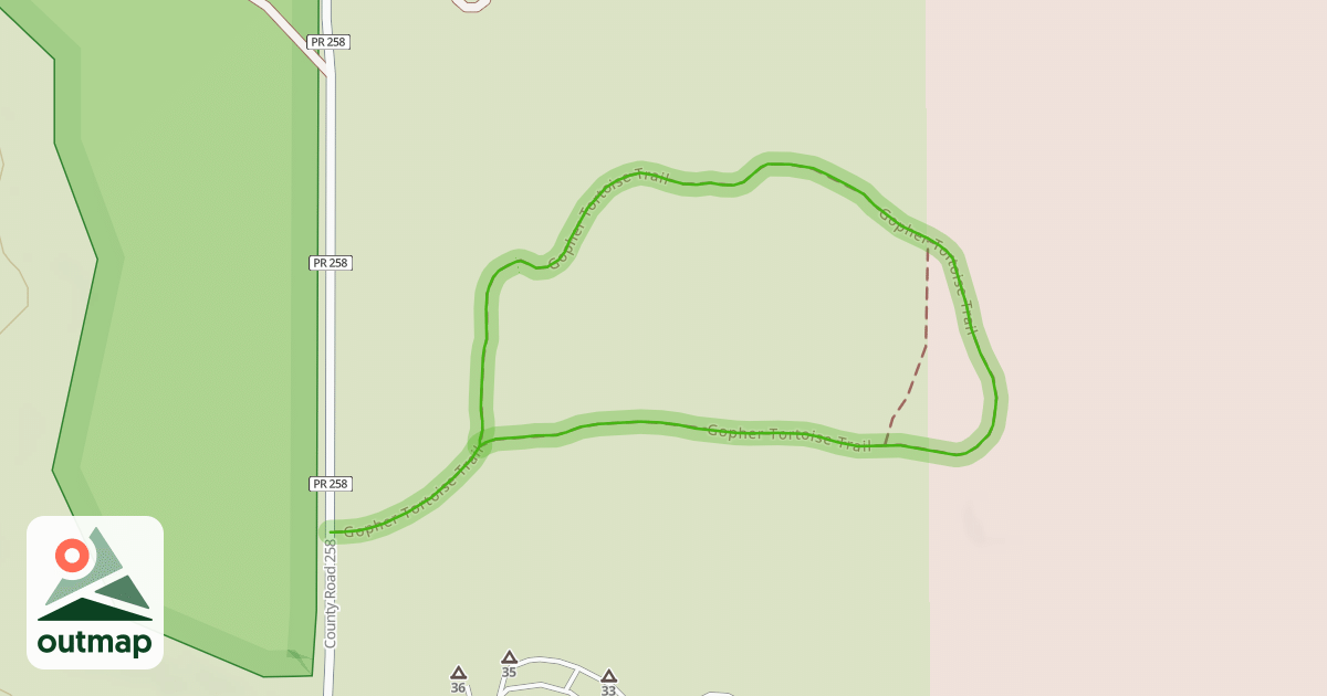 Map of Gopher Tortoise Trail in Cook