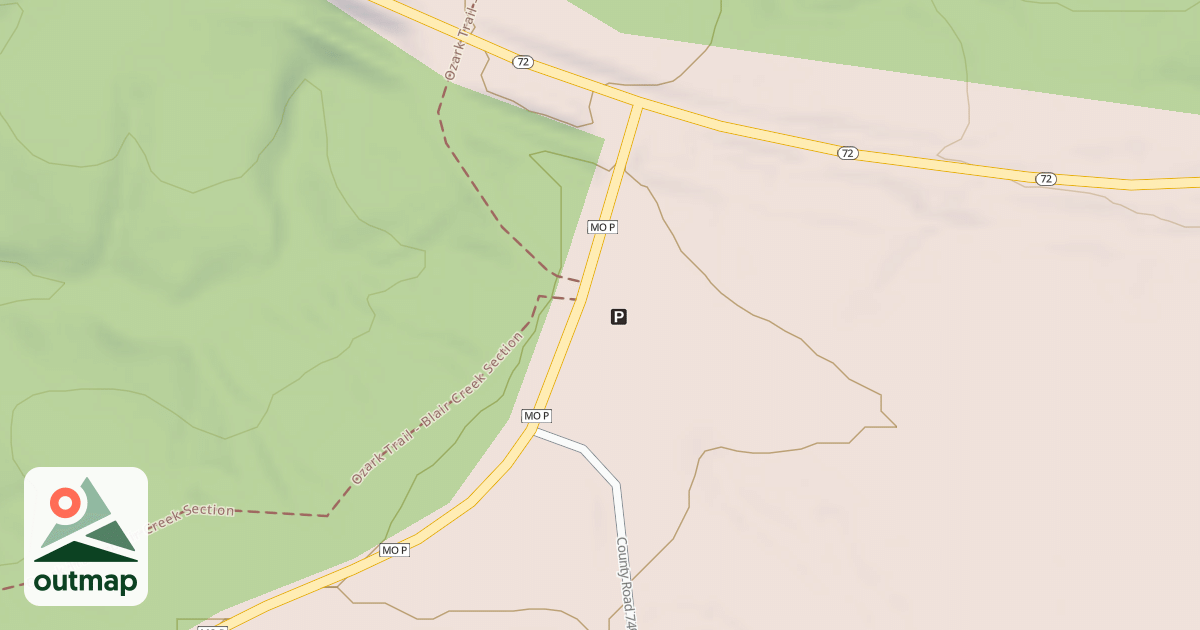 Map of HWY P TRAILHEAD