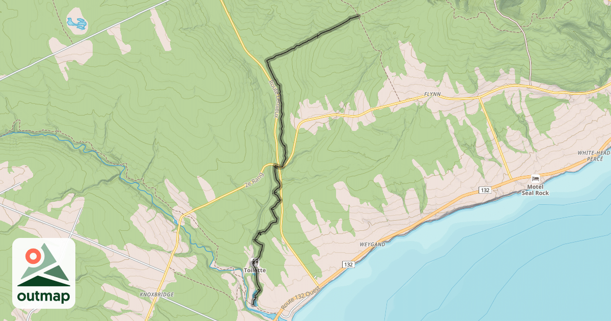 Map of Sentier des montagnes Anse à Beaufils à Percé