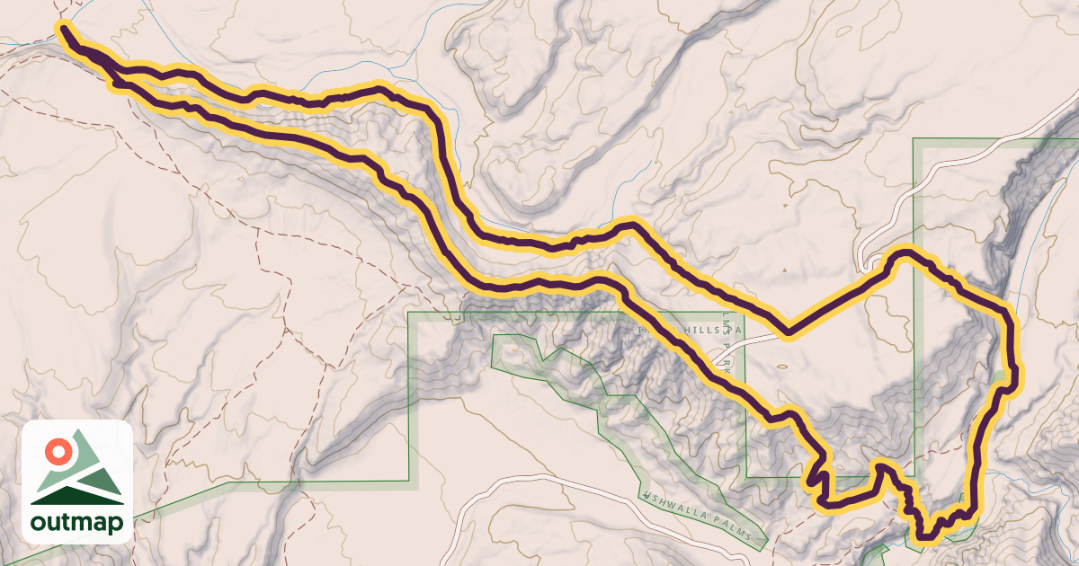 Map of Pushwalla Palms Trail in Riverside