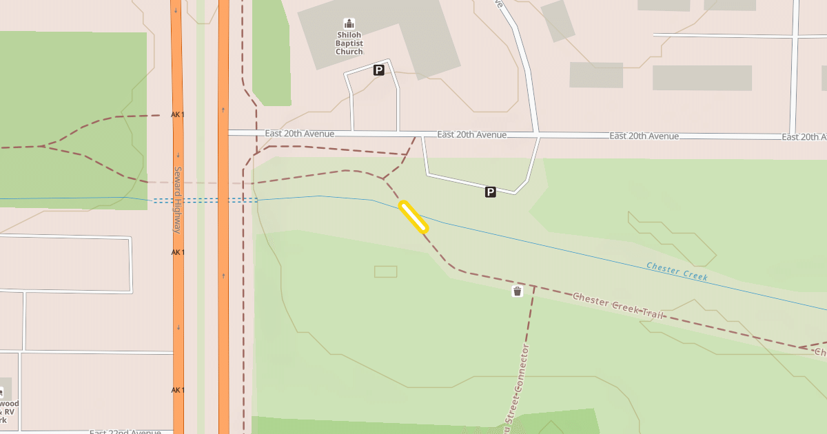 Map preview of Chester Creek Trail
