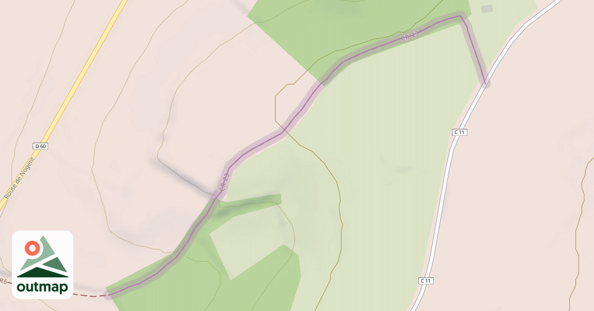 Map of CR 23 in Sarthe