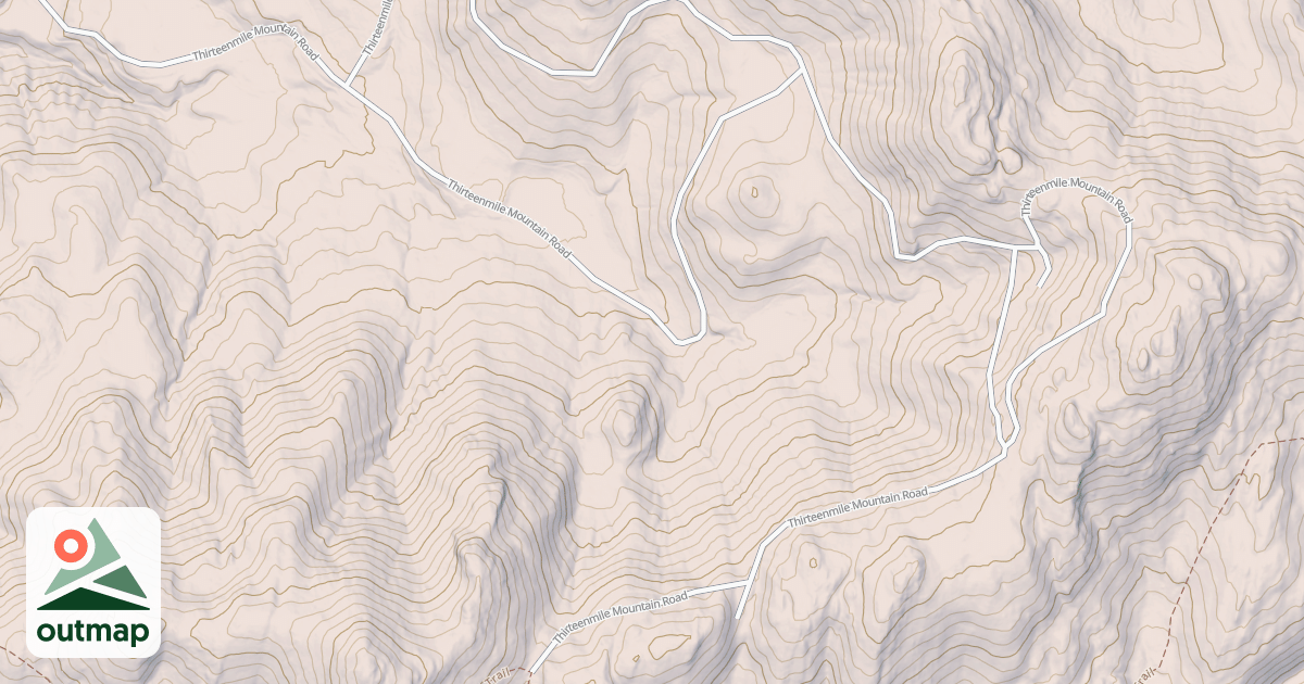 Map of THIRTEENMILE MTN