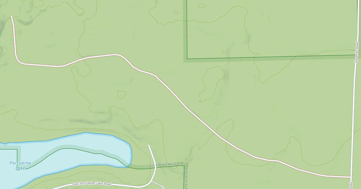 Map preview of PORCUPINE LAKE ROAD