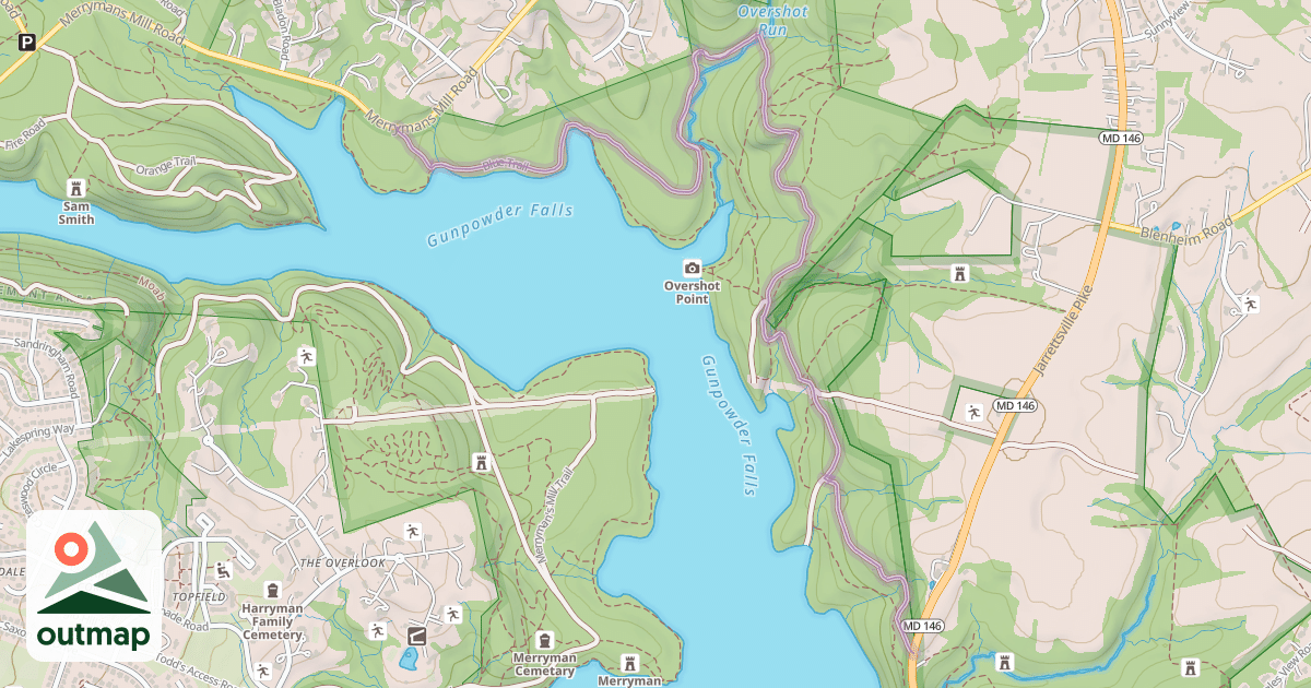 Map of Blue Trail