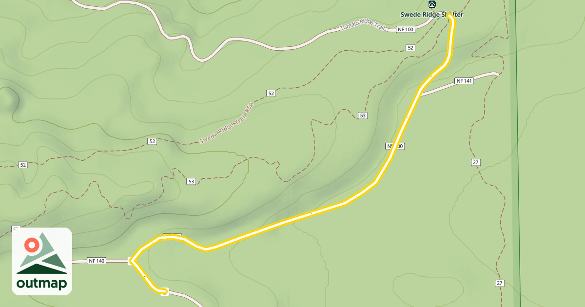 Map of Forest Road 4615-100