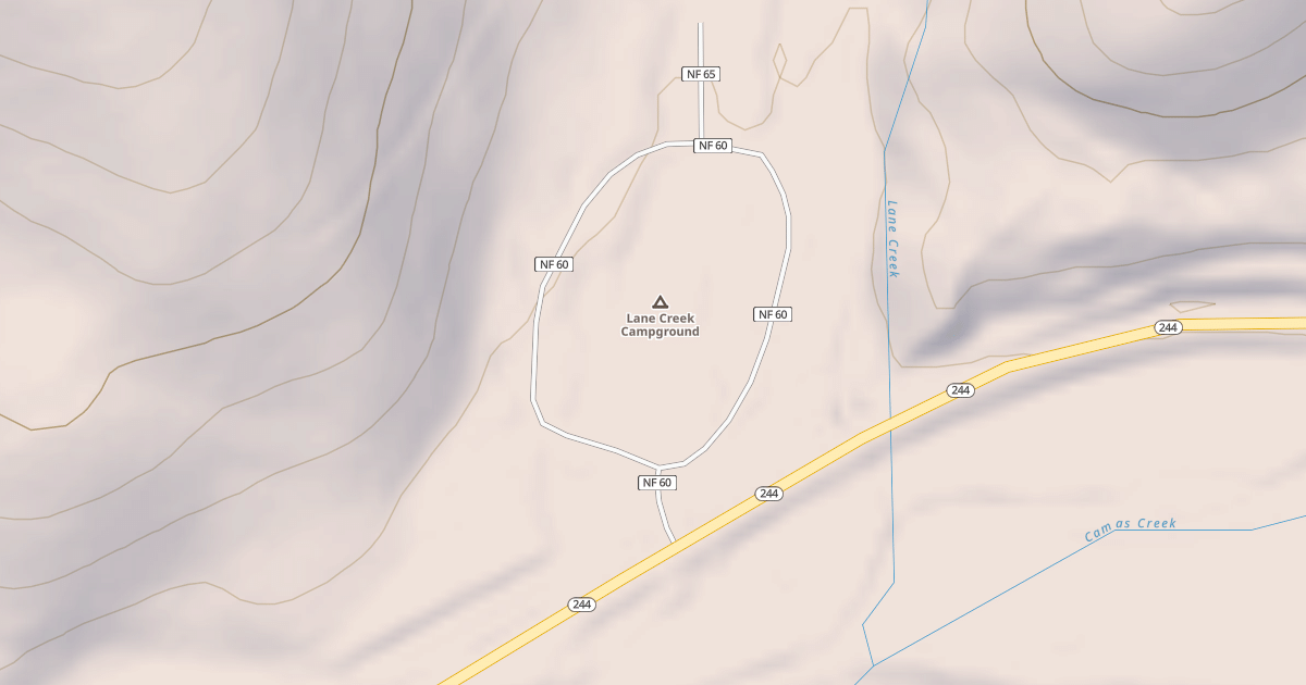 Map preview of LANE CREEK CAMPGROUND ROAD