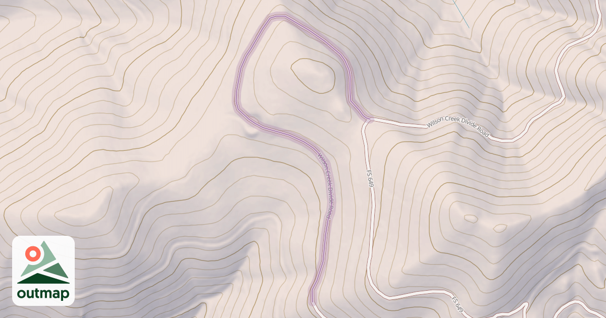 Map of Wilson Creek Divide Road