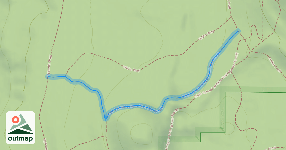 Map of High School League Trail (Up-Track)