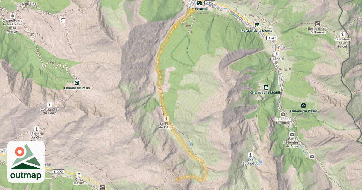 Map of Col du Grand Queyras — Ristolas