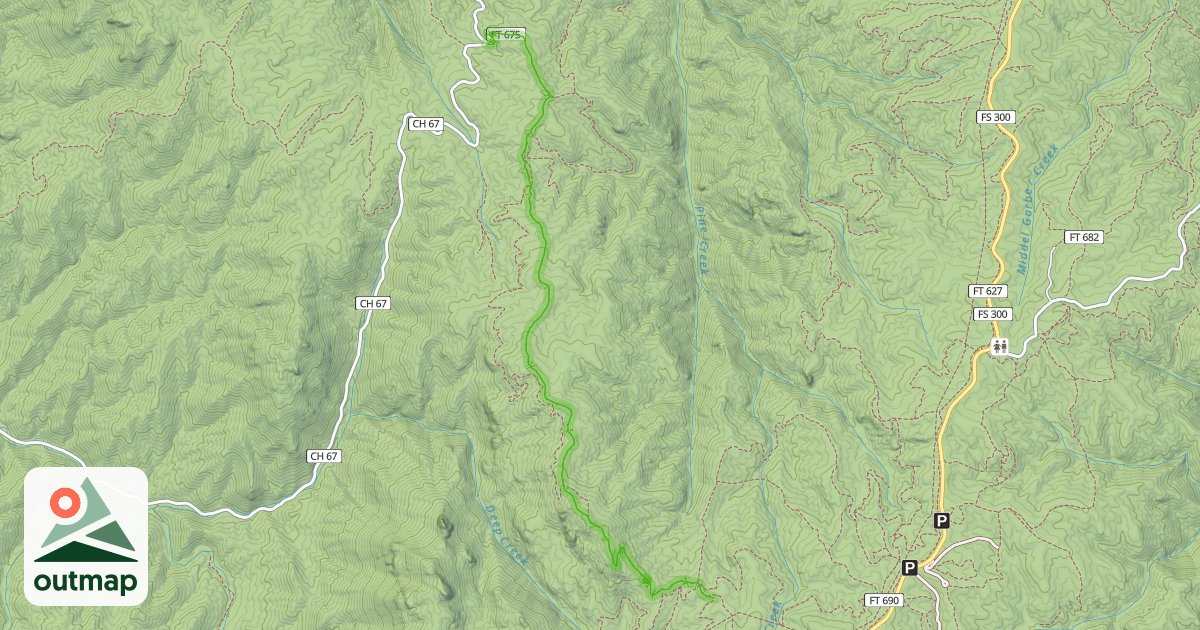 Map of Cabin Ridge Trail 675