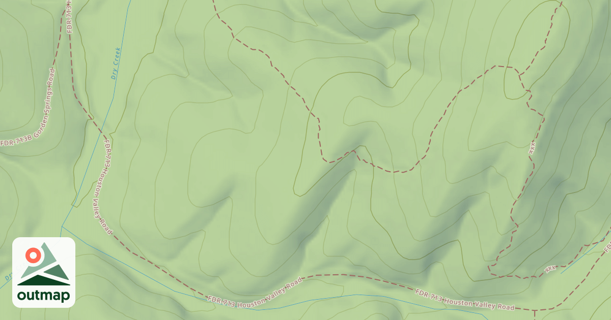 Map of Houston Valley Road in Whitfield