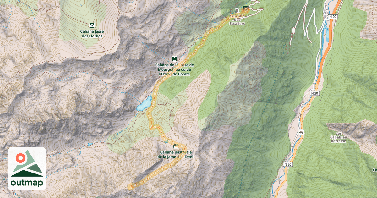 Map of Pic Vaillette d'Esteil — Mérens-les-Vals - Vallée du Mourguillou