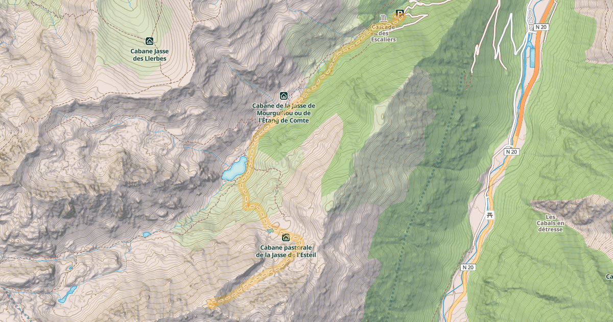 Map preview of Pic Vaillette d'Esteil — Mérens-les-Vals - Vallée du Mourguillou