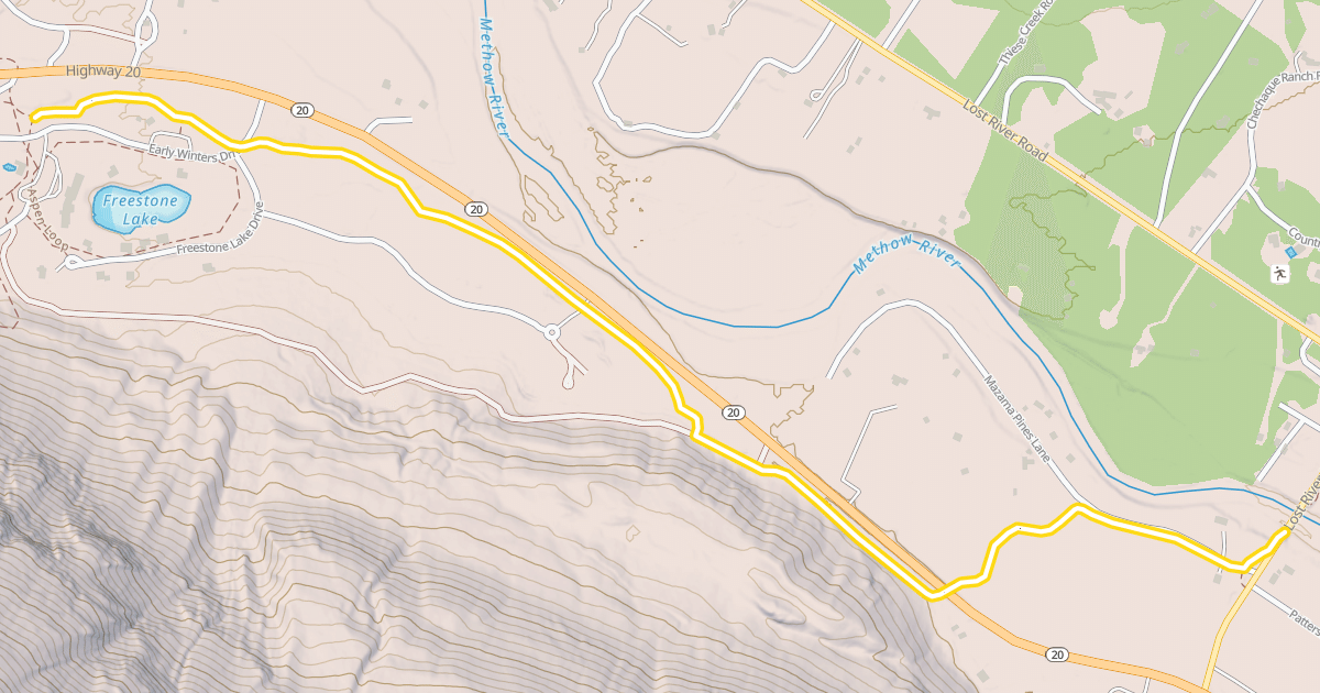 Map preview of Methow Valley Community Trail- Mazama to Freestone Inn