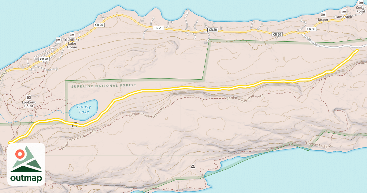 Map of Lonely Lake Ski Trail