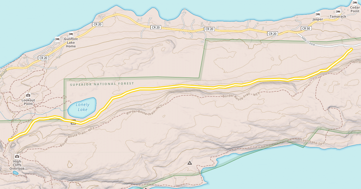 Map preview of Lonely Lake Ski Trail