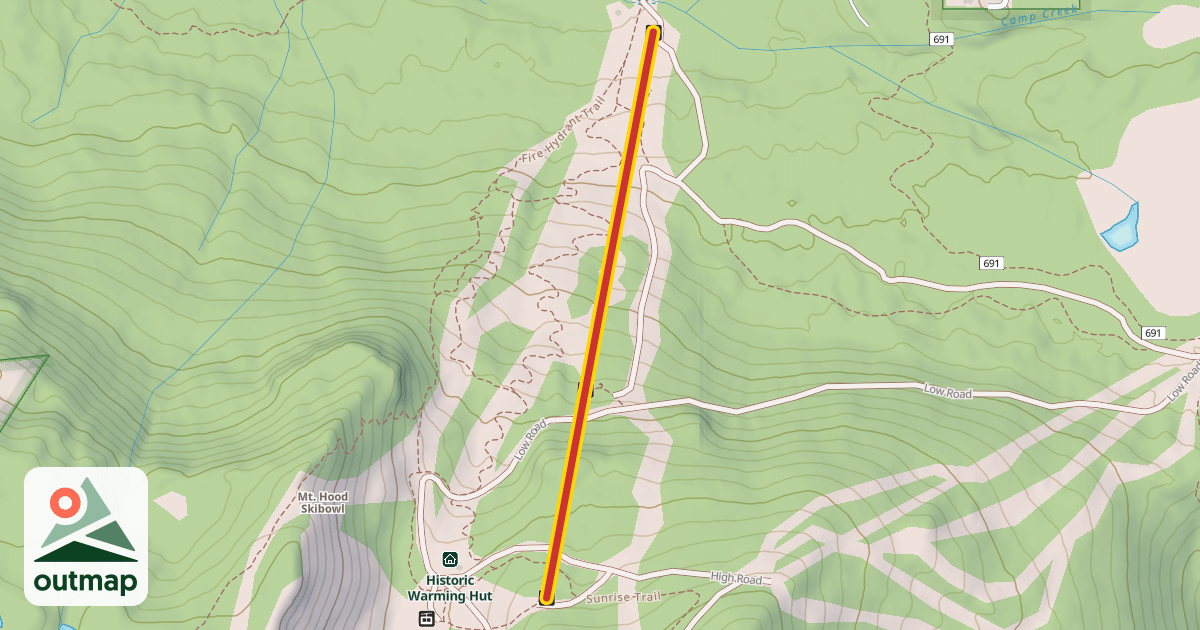 Map of Lower Bowl Chair Lift