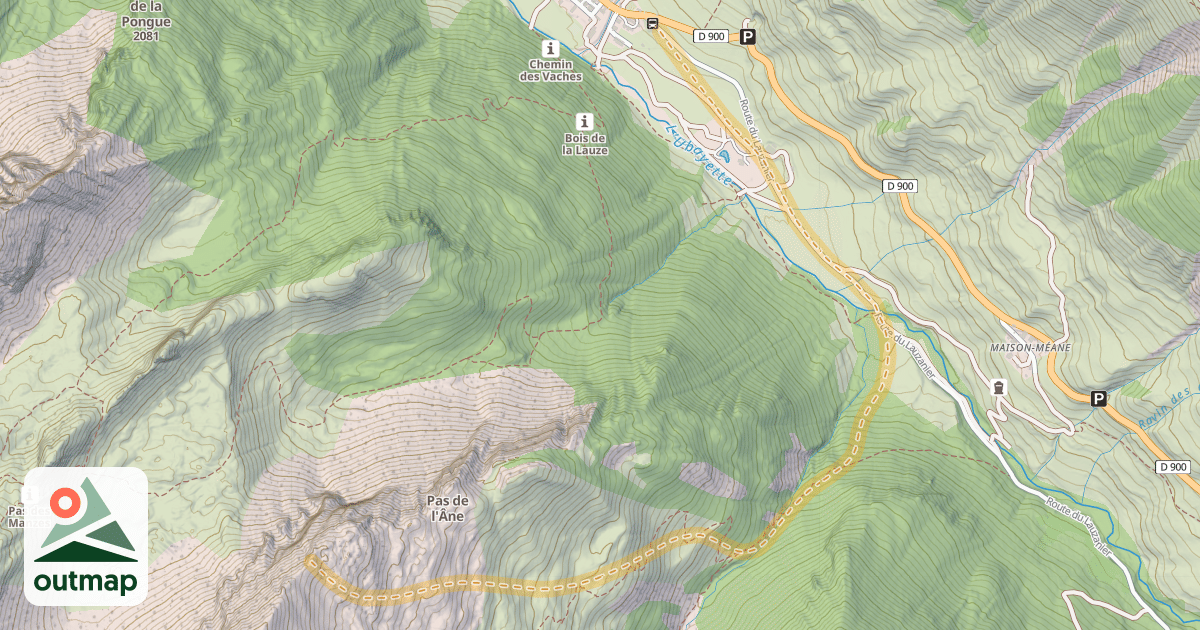 Map of Crêtes des Chamois — Larche