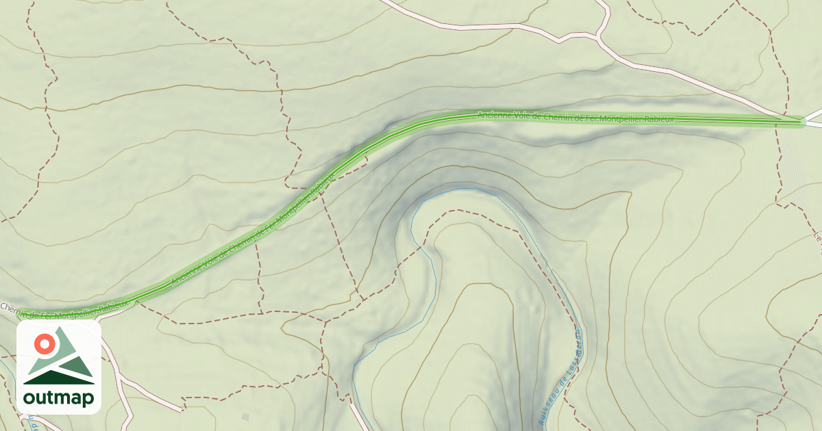Map of Ancienne Voie de Chemin de Fer Montpellier-Rabieux