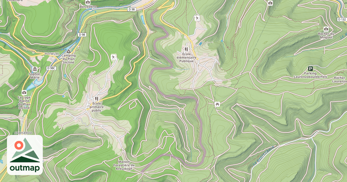 Map of Route Forestière du Tiergarten