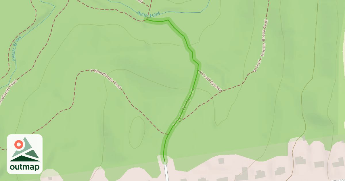 Map of W Trail - Strang Trail