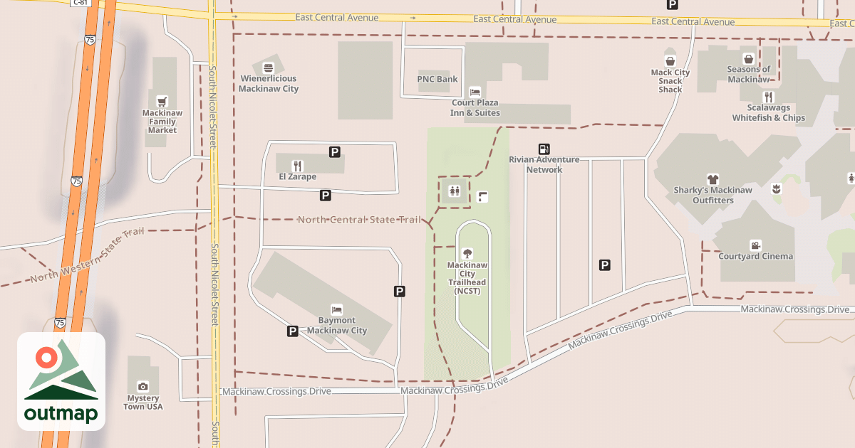 Map of North Central State Trail