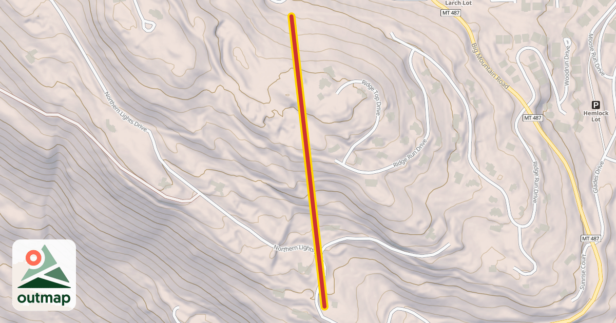 Map of Elk Highlands Chair (Private Homeowner Lift)