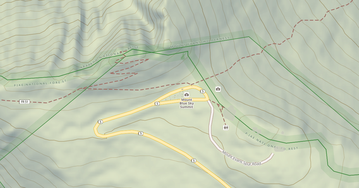 Map preview of MOUNT EVANS