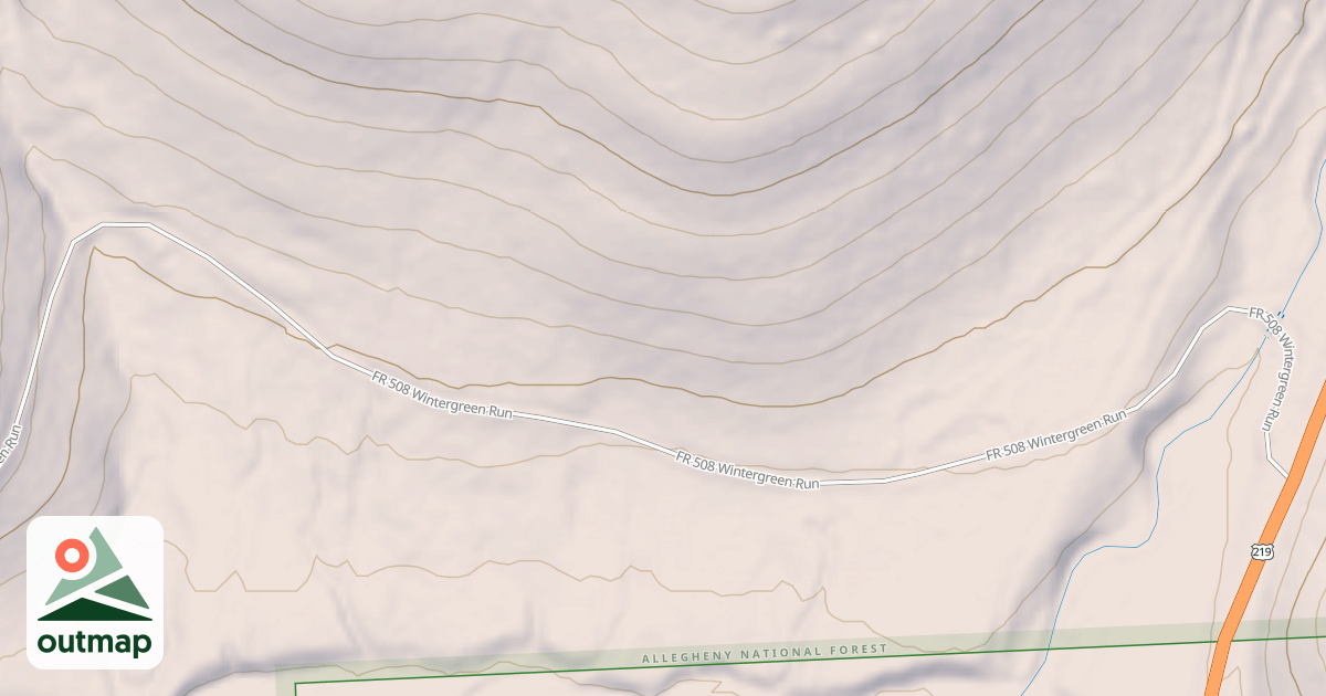 Map of WINTERGREEN RUN