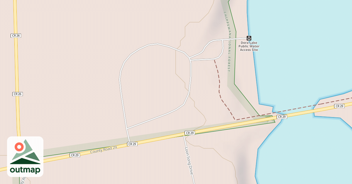 Map of DORA LAKE BOAT ACCESS