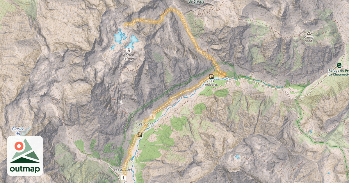 Map of Col du Veyre — Les Baumes