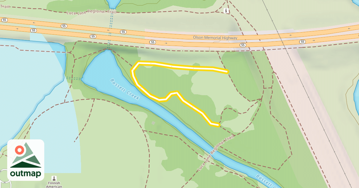 Map of Basset's Creek Trail